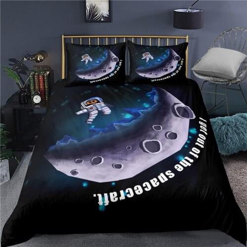 3D Astronaut Bedding Set Spaceman Duvet Cover Set Kid Gift 3 Pieces Bedcloth with Pillowcase Twin Full Queen King Size