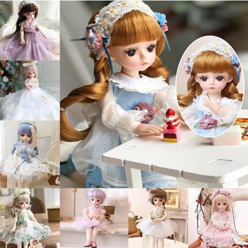 30cm Beauty Dress BJD Doll 21Movable Joints Handmade DIY Bjd Dolls With Long Hair Exquisite Make Up Gifts For Girl DIY Toy Doll