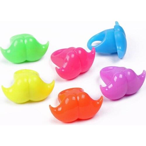 20 LED Light up Glow Blinking Jelly Mustache Rings Flashing Rings Party Favors for Concert Wedding Birthday Gift Assorted Color