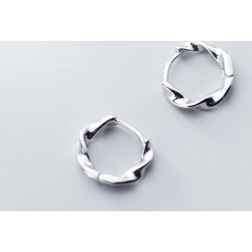 MloveAcc 925 Sterling Silver Hoop Earring Wave Ear Cuff Clip On S925 Earrings Gift for Women Girl Teen Fashion Jewelry