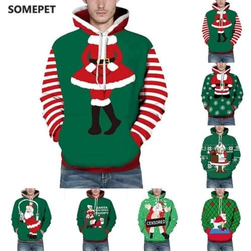 Mens 3d Prited Sweatshirt Men 2020 Christmas Santa Unisex Hoodie Funny Couple Clothing Men New Autumn Winter Tops Hoddies Male