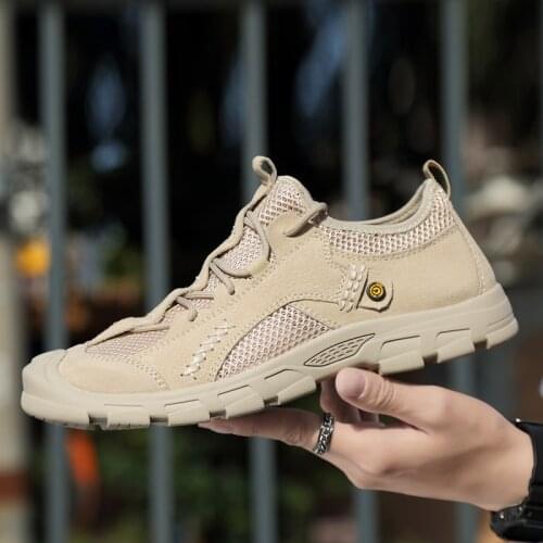 Men Sneakers Men Light Shoes Sport Outdoor Breathable Sneakers Comfortable Genuine Leather Men Casual Shoes