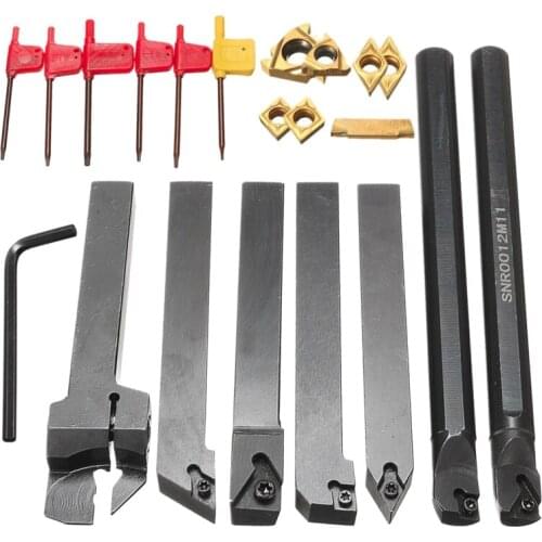 New 12Mm 21Pcs/Set Shank Lathe Turning Tool Holder Boring Bar +Insert+Wrench S12M-Sclcr06/Ser1212H16/Scl1212H06