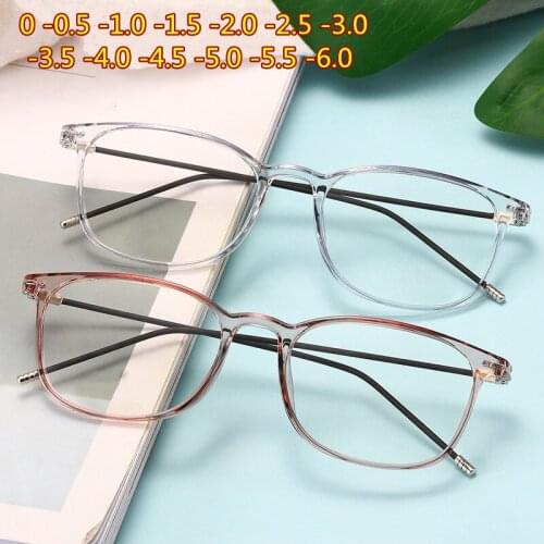 TR90 Finished Myopia Glasses Women Men Metal Thin Legs Short Sight Spectacles Diopter -1.0 -1.5 -2.0 -2.5 -3.0 To -6.0