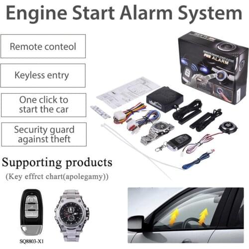 One Key To Start The Ignition System Watch Control Operation 12V General For Gasoline Vehicles Engine Starter Car Alert