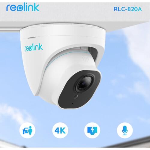 Reolink Smart PoE Outdoor Camera 4K 8MP Human/Car Detection Infrared Night Vision Dome Cam Smart Home RLC-820A