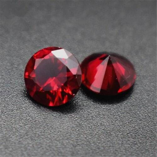 Ruby Round Faceted Gemstone Brilliant Cut Ruby Gem Dark Blood-red Ruby Multiple Sizes to Choose GR09