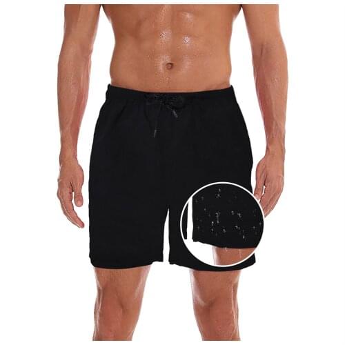 Solid Mens Shorts Summer Mens Beach Straight Shorts Casual Quick Dry Male Sports Shorts Stretch Swim Trunks шорты мужские