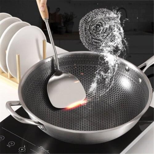 Saucepan 34cm Frying Pan Nonstick Pans Skillet Non-stick Pan Frying Pans Induction Cooker Wok Pan Stainless Steel Pancake Pan