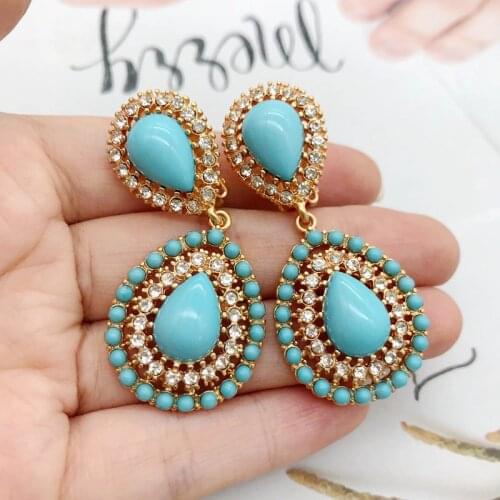 Teardrop Clip Earrings Ethnic Bohemia Jewelry Pendant Statement Alloy Accessories