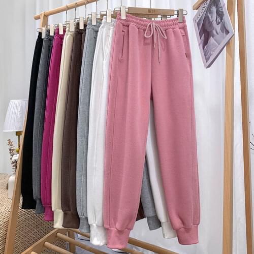 2021 Womens Sweatpants High Waisted Pants Women Sweatpants Ladies Baggy Korean Style Loose Harem Pants Jogger Sweatpants