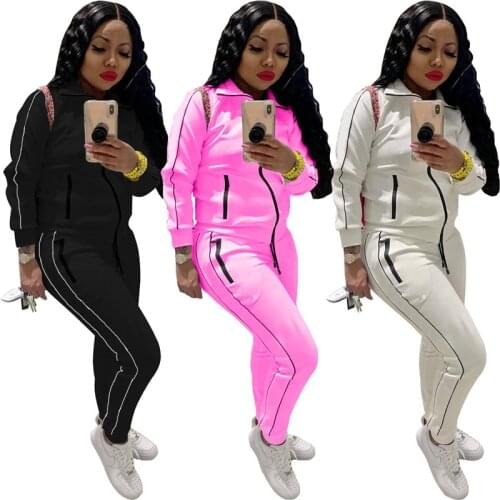 Sweatsuit Women Two Piece Set Winter Clothes Sports Suit Zip Top Sweatpants Jogging Outfit Matching Set Wholesale Dropshipping