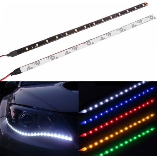 1x 12V Car Styling LED Strip Light 30CM 15SMD Auto DRL Daytime Running Light Decorative Atmosphere Lamp Motorcycle Ambient Light