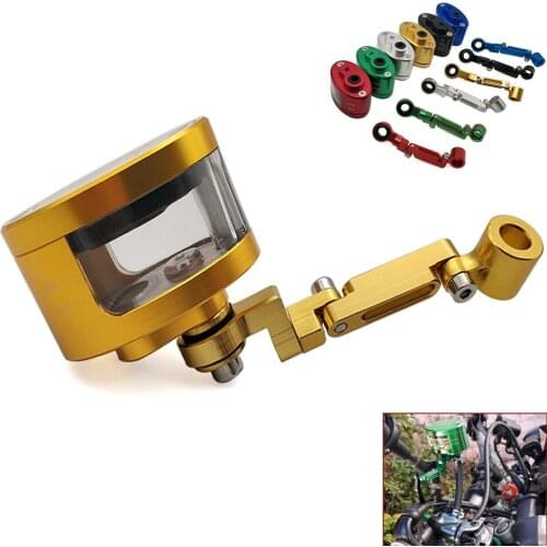 Universal CNC Motorcycle Brake Fluid oil Reservoir Cup tank +support bracket For Yamaha bt 1100 TRX850 XJ6 DIVERSION FZR400