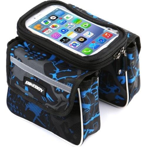 Bicycle Touch Screen Mobile Phone Bag Waterproof Mountain Bike Front Beam Bag EVA Bicycle Saddle Bag Cycling Bike Accessories