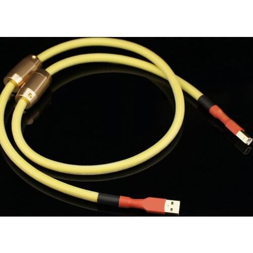 High Quality 4N Silver-plated OFC USB Cable With Dual Magnetic ring A-B for Hifi DAC Amplifier