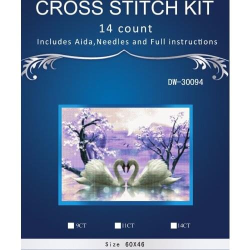 Top Quality Lovely Hot Sell Counted Cross Stitch Kit Old World Holiday Ornaments Similar DMC dw-30094 swans