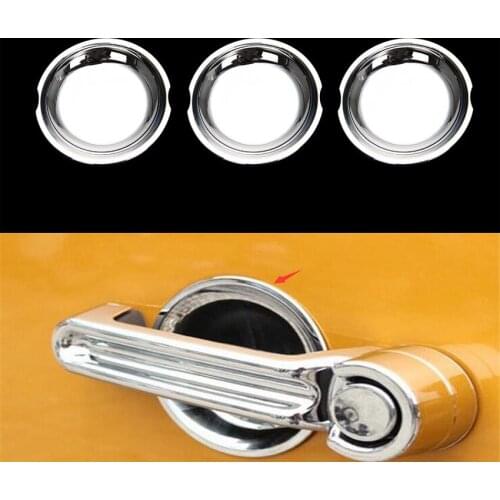 YAQUICKA 3Pcs/set Silver ABS Car Door Handle Bowl Guard Cover Trim Sticker Styling For Jeep Wrangler JK 2 Doors Car-covers