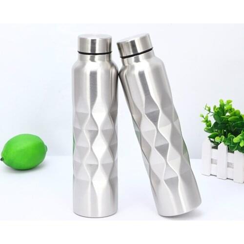 1000ml a parete Singola In Acciaio Inox Bottiglia di Acqua NON Thermos palestra Bottiglie di Sport Portatile di Grande capacita