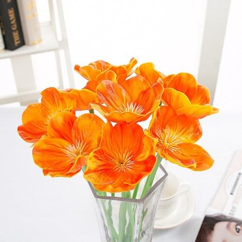 35cm PU Artificial Flower Mini Poppy Flower Small Poppy Artificial Flower Home Wedding Decoration Hand Bouquet Decoration