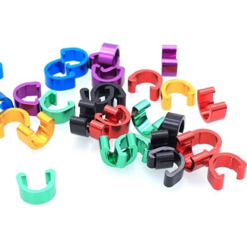 4 pcs Cycling Bike Brake Cable Guide C-Clips Bicycles Gear Shift/Brake Hose Housing Hose Guides Aluminium Alloy C Buckles Clamps