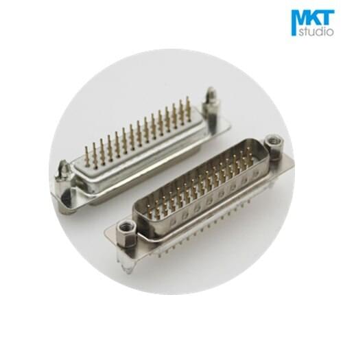 5Pcs Sample Gold Plated Male/Female White Straight DB44 DR44 DP44 Triple D-sub PCB Mount VGA Connector Socket With Screw Nuts