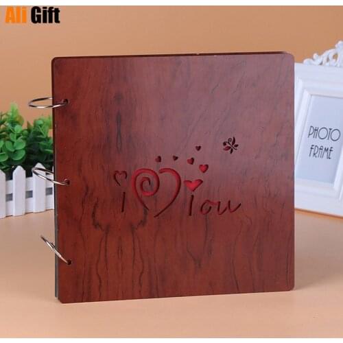 16 Inch Scrapbook Album Wood Covering Handmade Albums Loose-leaf Pasted Baby Album Wedding DIY Photo Album Memorial Photo