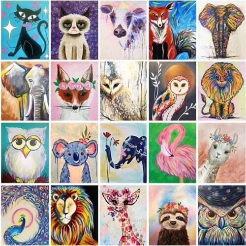 5D Diy Diamond Painting Animal Cartoon Elephant Alpaca Lion Giraffe Koala Sloth Owl Embroidery Mosaic Art Painting Decoration