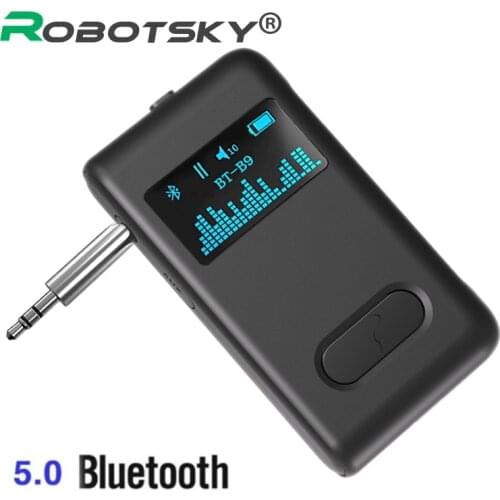 AUX Bluetooth 5.0 Audio Receiver LCD Display Screen 3.5mm AUX RCA Stereo Music Wireless Auido Adapter for Car PC Headphone