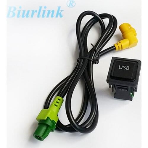 Biurlink Car Audio USB Switch Button Cable Adaptor for Skoda Octavia with RCD510