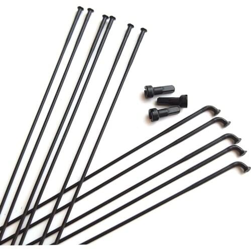 Free Nipples Light Pillar TB2015 Bicycle Spokes MTB Road Bike Straight Pull J-Bend Rays 14G Round Black Triple Butted Stainless