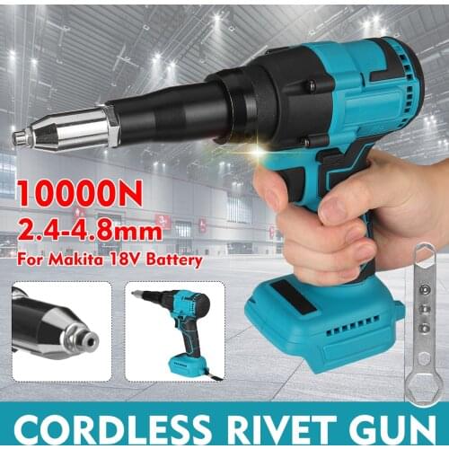 Cordless Electric Rivet Gun 2.4-4.8mm With LED Light Rivet Nut Gun Drill Insert Nut Pull Riveting Tool For Makita 18V Battery