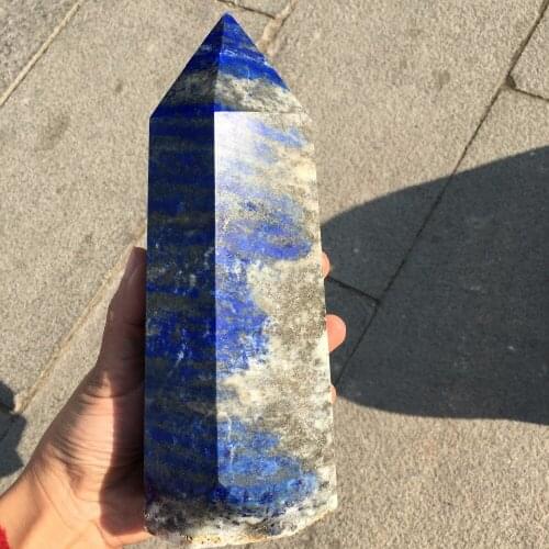 Large big size natural lapis lazuli wand reiki healing crystals energy stone Tower balancing the chakras for home decoration