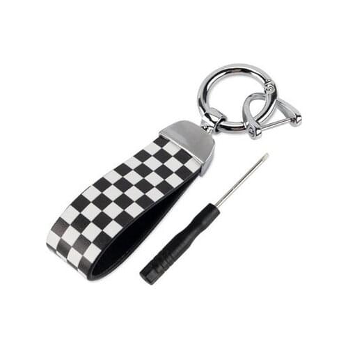 Check Auto Styling Alloy Key Case Cover Chain Union Jack Fit MIN F54 F55 F56F57F60 Clubman Countryman Car Accessories Keychain