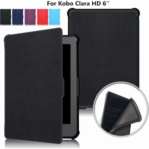 Case for New Kobo Clara HD 6 Cover Inch Soft TPU Leather Ereader Smart Cover Case for Kobo Clara E Reader Hoesje Auto Wake