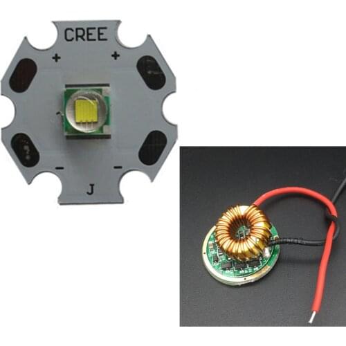 CREE XML LED XM-L T6 U2 10W WHITE 6000-6500K LED Emitter chip 20MM Cooper PCB+Input 12V LED 5Mode driver