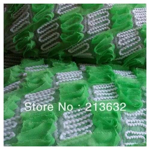 Jacquard lace grace elegance flower curtains embroidery Green hollow the stereo rope african lace wax swiss voile laces fabric