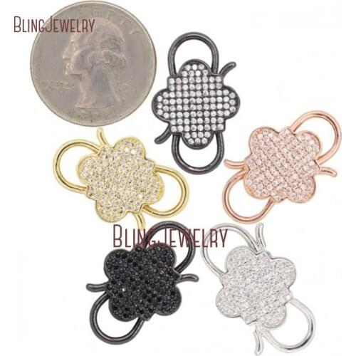 CZ Ziricon CZ Micro Pave Lock Double Sided Padlock Antique Lock 17x27mm FC30034