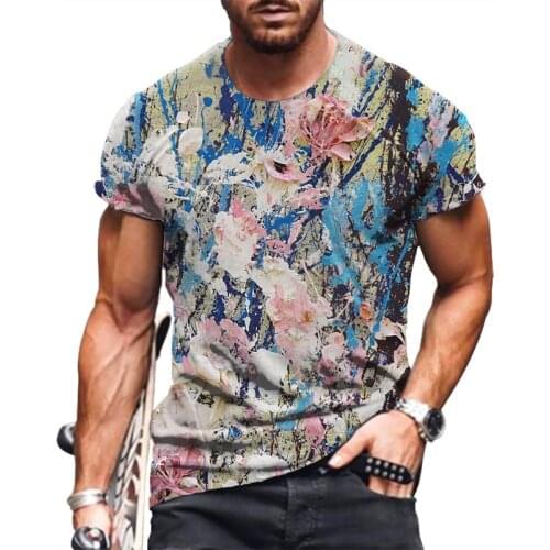 Mans T-Shirt 2021 Summer Oversized New Retro Style Short Sleeve Mens 3D Digital Printing O Neck T-Shirt Mens Fashion Tops