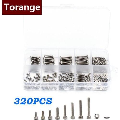 Cup head inner-hexagon screw,nut flat washer combination suit 304 Stainless Steel M2 cup head inner-hexagon screw suit 320 grain