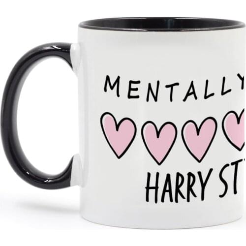 Harry Styles Heart Creative Mug 11oz Pink Black White Ceramic Coffee Friends Gift Mug and Tea Cup