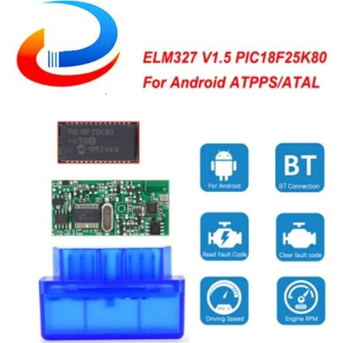 Mini ELM327 V1.5 PIC18F25K80 ELM 327 V1.5 OBD2 Bluetooth Adapter odb2 Scan Tool For Android OBD 2 OBD2 Car Diagnostic Auto Tool