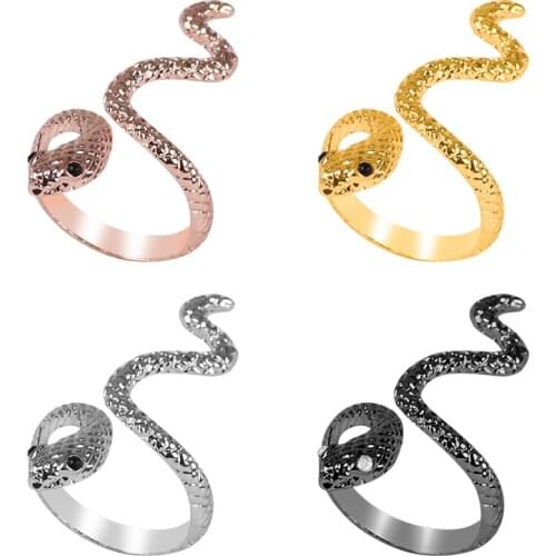 New Retro Animal Ring Domineering Snake-shaped Accessories Opening Adjustable Multi-color Optional Men And Women Jewelry Gifts