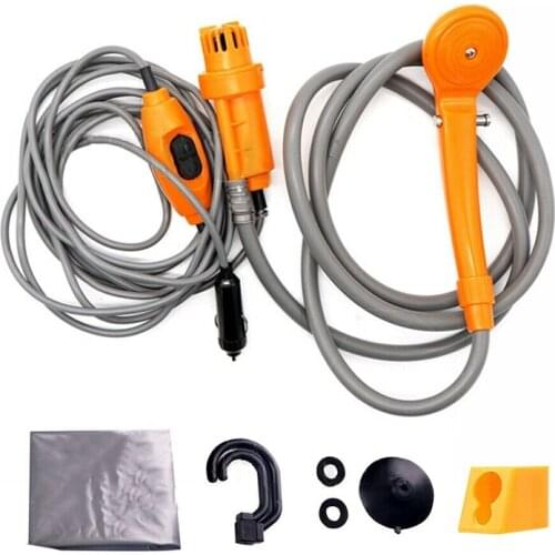 New Car Water Shower Pump Handheld Shower Set With 2 M Hose Portable 12V For Travel Trip Camp Showers Dogs Car Cleaning