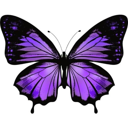 LLY-1163 Interesting Purple Butterfly Modeling Car Sticker PVC Fantasy Style Fashion Auto Motorcycle Waterproof Decals Decor
