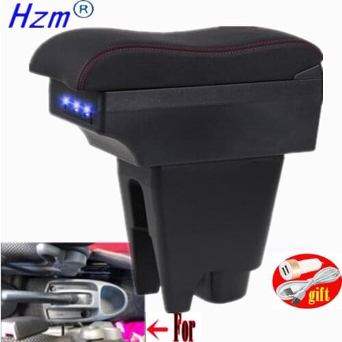 For Peugeot 107 Citroen C1 Toyota Aygo BJ armrest box central Store content box car-styling decoration With cup holder USB