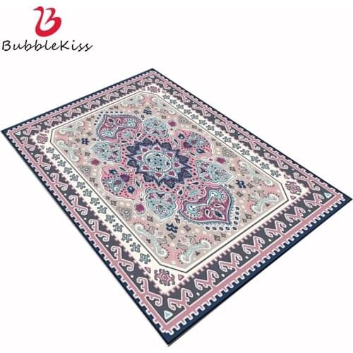 Bubble Kiss Area Rugs For Living Room European Ethnic Geometric Flower Purple Red Bedroom Kitchen Mat Bedroom Rug Floor Mat