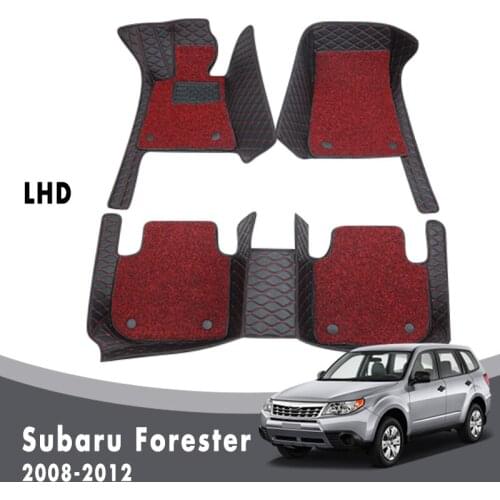 Luxury Double Layer Wire Loop For Subaru Forester 2012 2011 2010 2009 2008 Car Floor Mats Carpets Custom Interior Leather Rugs