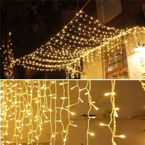 Christmas Street 3*3M LED Icicle Curtain Lights Constant Bright Fairy Lights Outdoor Home Decortion Party Garden Window Light