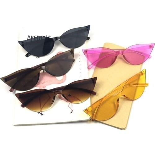 1PCs One-piece Cat Eye Sunglasses Women Brand Designer Fashion Sexy Retro Vintage Sun Glasses Eyewear Colorful Driver Goggles
